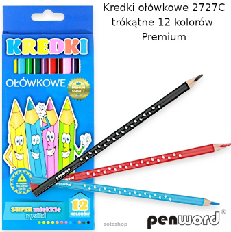 Kredki ołówkowe 12kol PSH trójkatne