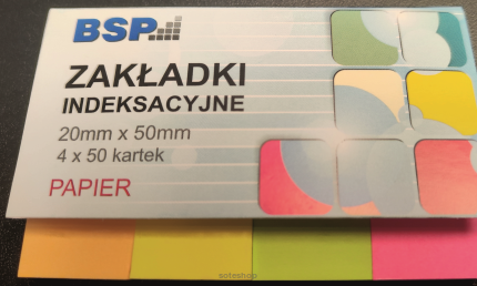 Zakładki indeks. 4x20x50 4kolx50 BSP PAPIER