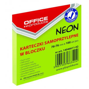 Notes samoprzylepny 76x 76 OFFICE neon zielony