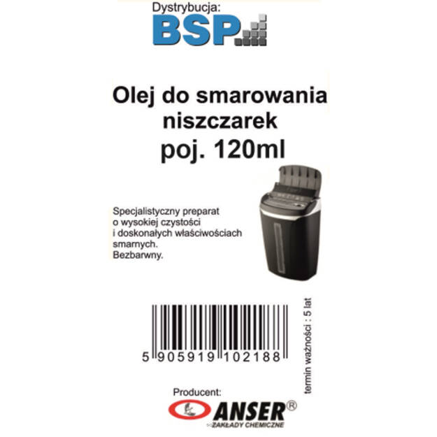 Olej do niszczarki 120ml BSP