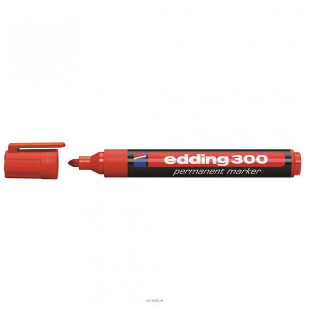 Marker perm.EDDING 300 ) czerwony 1,5-3mm