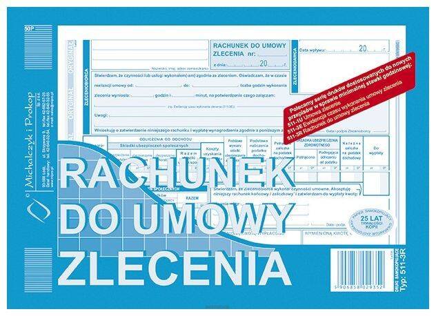 Rachunek do umowy zlecenia A5 1+1