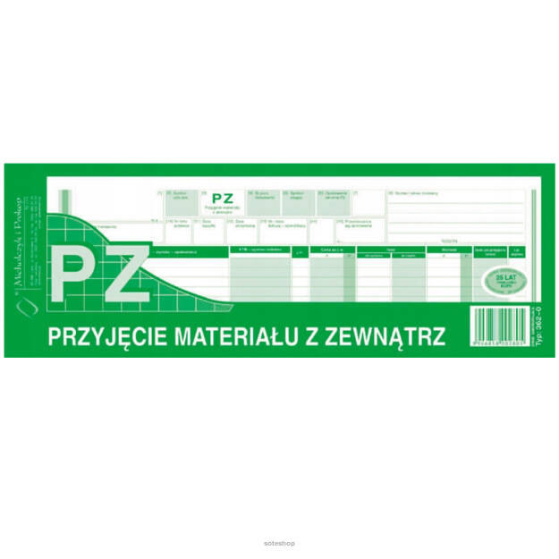 PZ Przyjęcie materiału z zewnątrz 1/2 A4