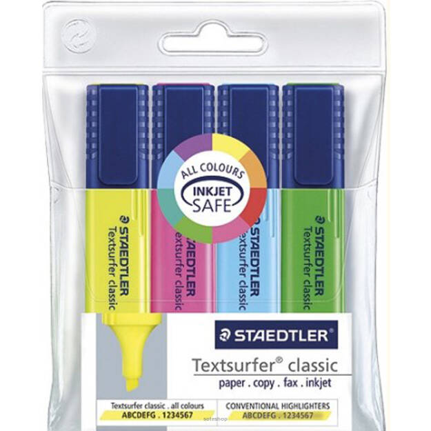 Zakreślacz STAEDTLER 364WP4  kpl. 4 szt.   w etui