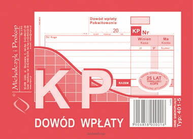 KP dowód wpłaty A6 S 401-5