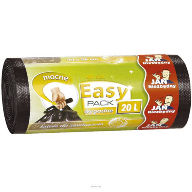 Worki JAN  20L (40) Easy Pack czarne mocne