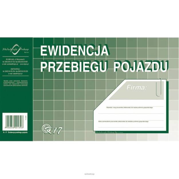 Ewidencja przebiegu pojazdu K-17