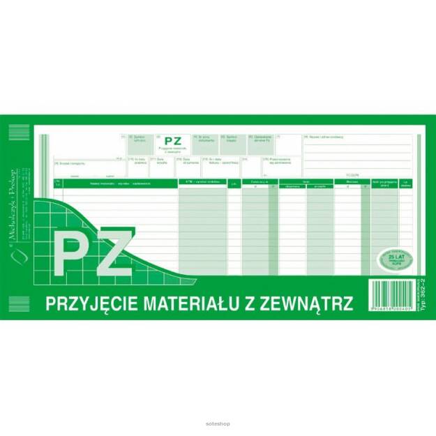 Przyjęcie materiału z zewnątrz 