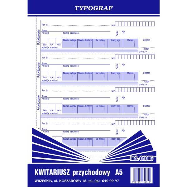 Kwitariusz przychodowy A5 S TYP/EME wyp1